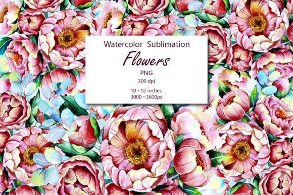 Download Watercolor Flowers Sublimation, PNG - Premium Bundle