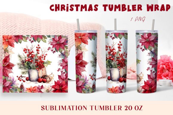 Download Christmas Watercolor Flowers Sublimation - Premium Bundle