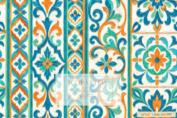 Download Moroccan Tile Damask Orange Teal - Tile Collection
