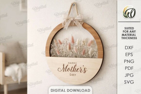 Download Mother's Day Floral Decor Laser Cut - Premium Resources