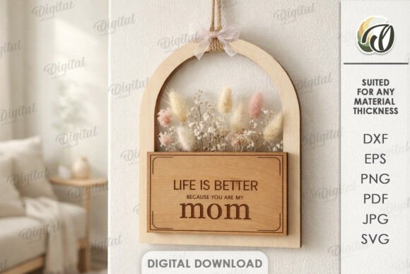 Download Mother's Day Floral Decor Laser Cut - Premium Resources