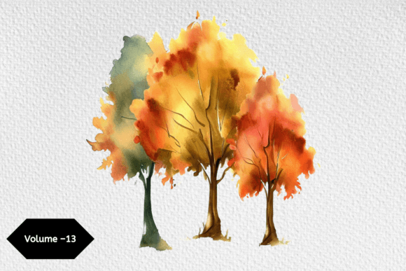 Download Watercolor Tree Clipart, Digital Autumn - Digital autumn Collection