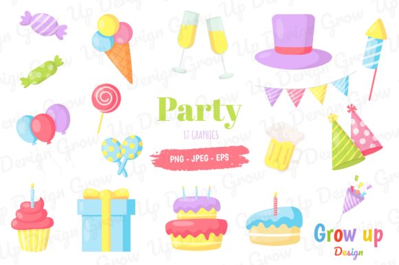 Download Party Icons Set, Carnival Festive Items - Party Collection