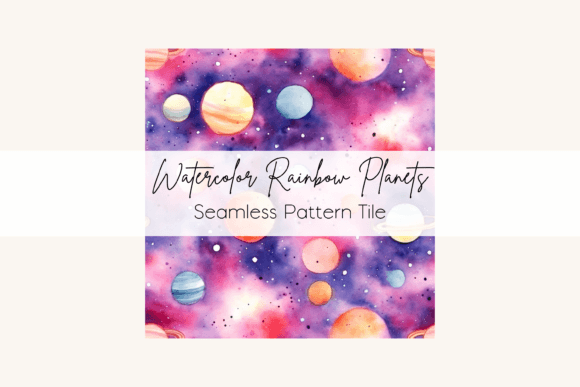 Download Watercolor Sunset Planets Repeating Tile - Tile Collection